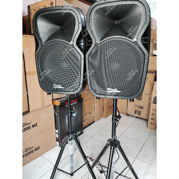 Speaker Aktif Monitor 15 Inch Black Spider 150 AM BlackSpider 150AM 600W Bluetooth &amp; USB ( Sepasang  + Bonus Stand Speaker )