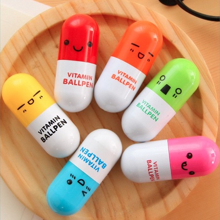 PULPEN KAPSUL VITAMIN / PENA VITAMIN UNIK / PENA VITAMIN KAPSUL / PULPEN KAPSUL LUCU SOUVENIR