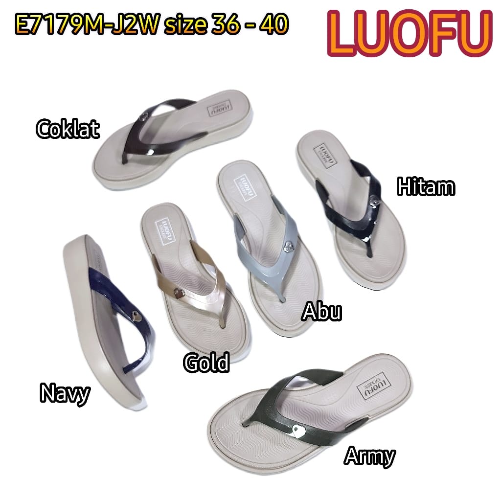 jelly sandal jepit wanita luofu karet import sendal cewek E7179M-J2W