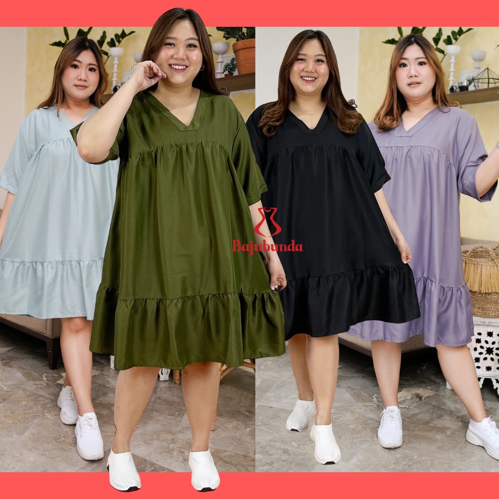 Dress BAJUBUNDA BIG SIZE DRESS JUMBO LD 130 / TEMARI DRESS (B0O4) Long Dress Wanita Atasan Dress Wan