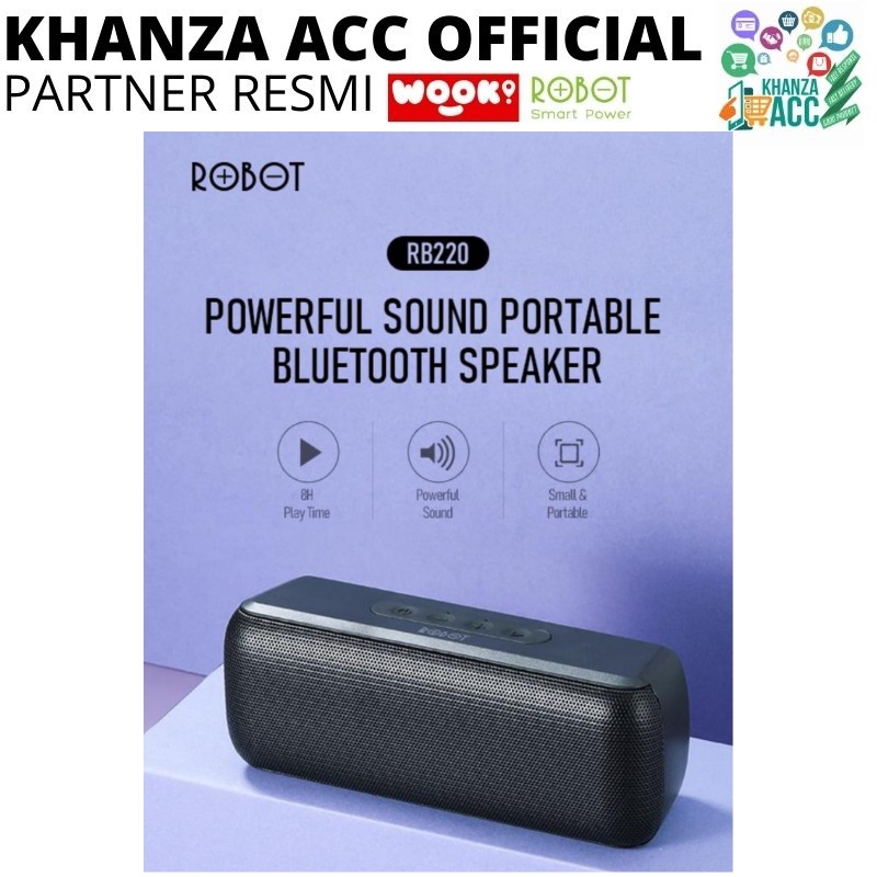 KHANZAACC ROBOT RB220 Speaker Bluetooth 5.0 Powerfull Hi-Fi Sound Quality Portable