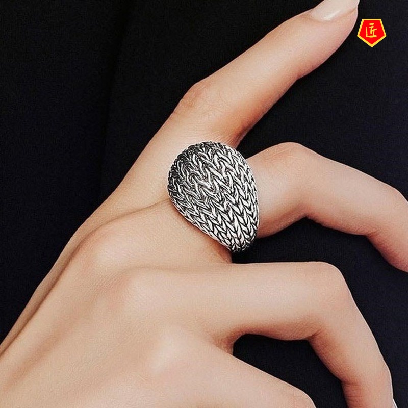 [Ready Stock]Creative New Retro Silver Bird's Nest Ring Unique Punk Style