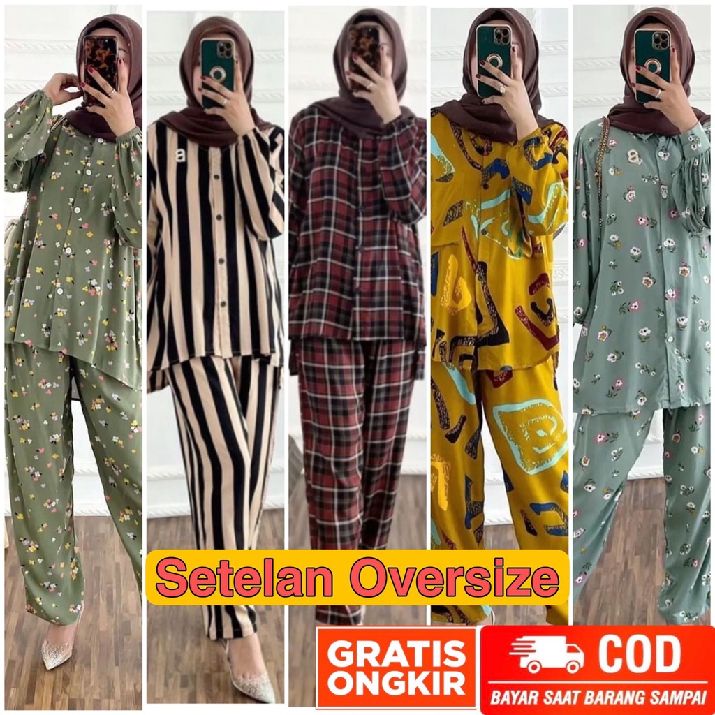 ONE SET WANITA / ONE SET JUMBO / ONE SET RAYON JUMBO / SECEL WANITA / One set rayon Jumbo XXL / setelan rayon Jumbo LD120 / Setelan Wanita / One set Jumbo / stelan rayon