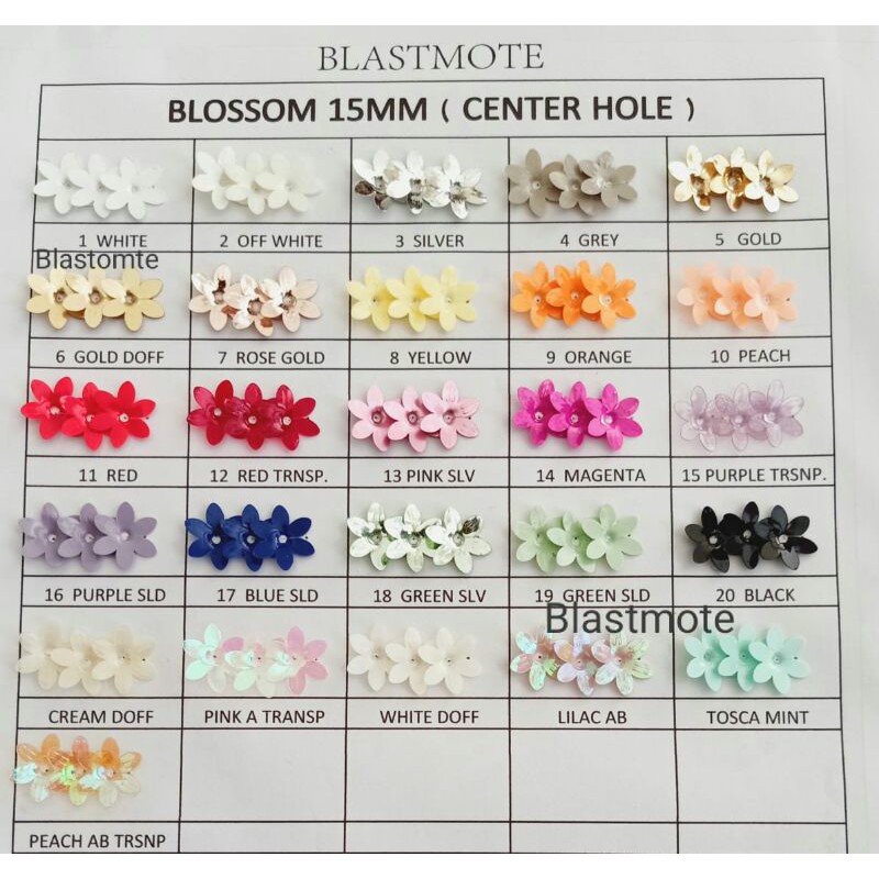 Blossom 15mm (center hole) Warna no 2