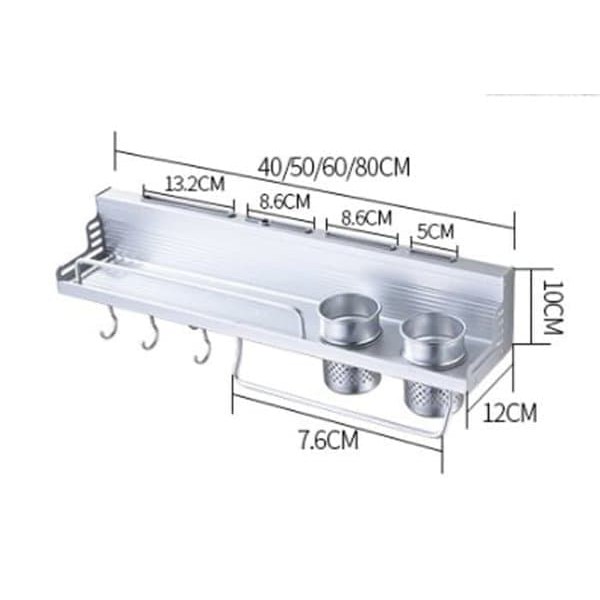 [ 2KG ] SHENAR RAK DINDING DAPUR ALUMINIUM SERBAGUNA 60CM/RAK DAPUR GANTUNG ALUMINIUM ANTI KARAT