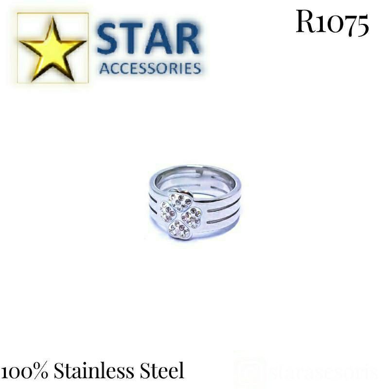 Cincin Titanium Cartier Mata Bunga Silver