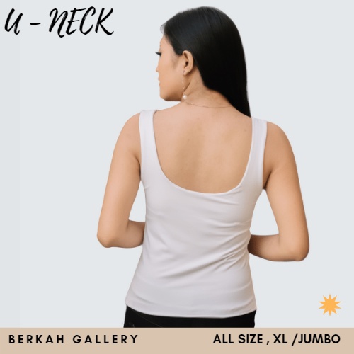 Tanktop polos U-NECK motif square/Tank Top korean style/Tengtop kemben daleman baju wanita