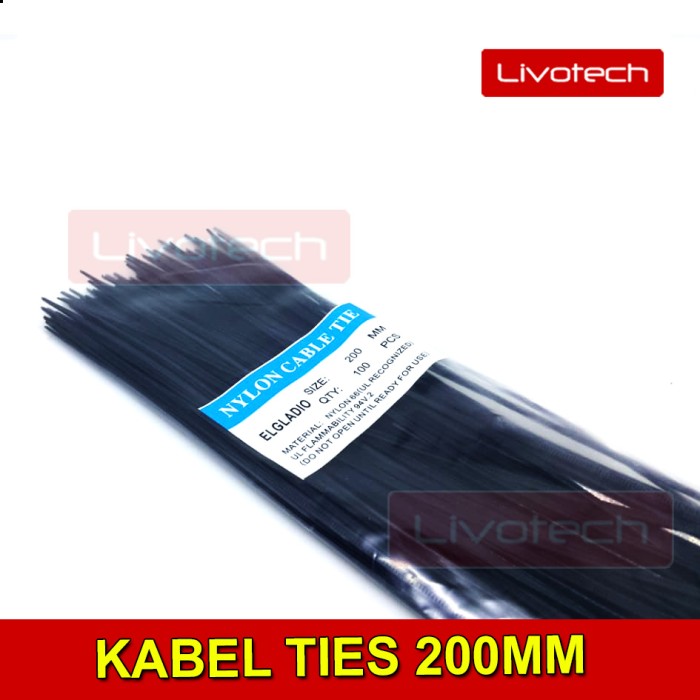 READY!!! Kabel Ties 20cm Nylon Cable Tie 2 x 100 mm Tali Pengikat eceran per pcs (bukan per bungkus)