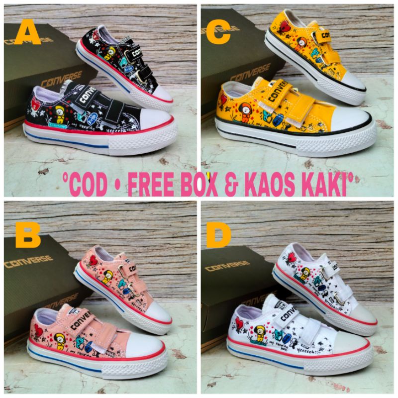 SEPATU ANAK KOREA CONVERSE BT21 PREMIUM HIGH QUALITY CONVERSE BTS ANAK