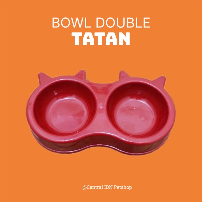 TEMPAT MAKAN KUCING ANJING DOUBLE BOWL TATAN