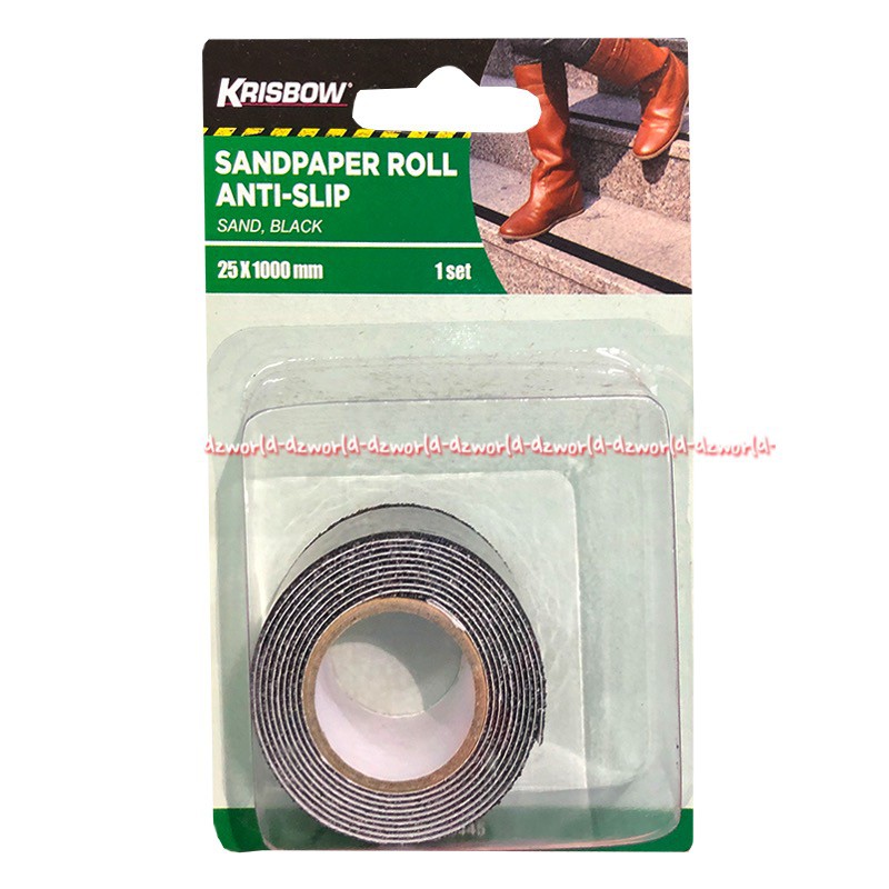 Krisbow Sandpaper Roll Anti Slip Sand Black 100cm Sriker Double Tape