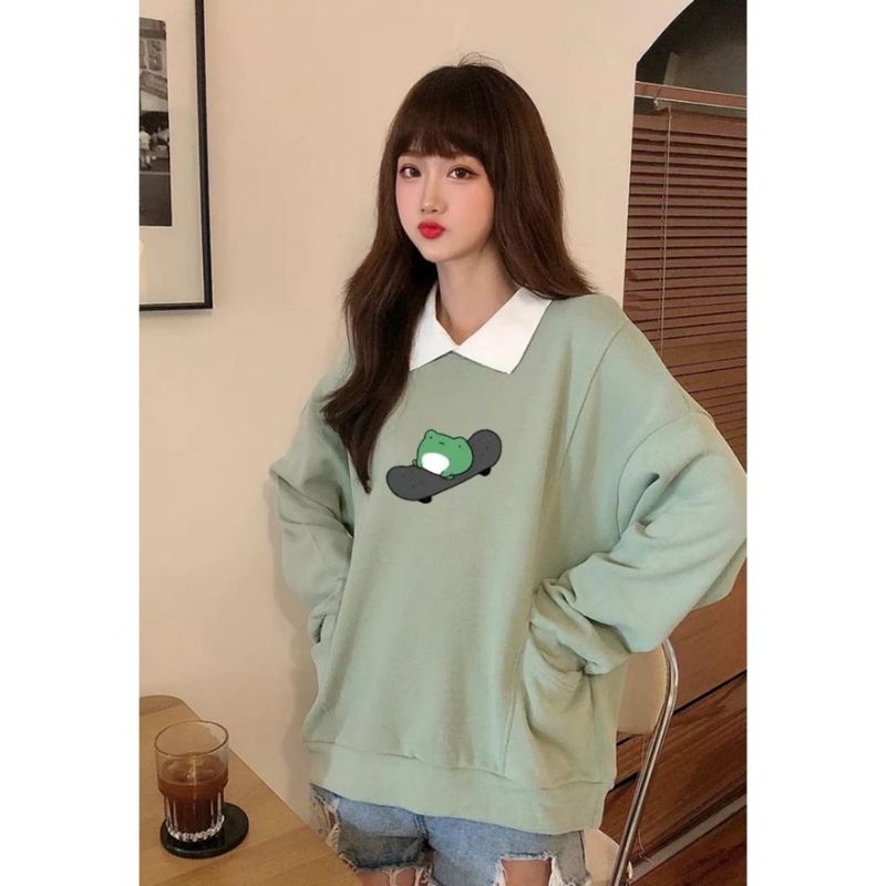 Frog skare sweater outerwear remaja