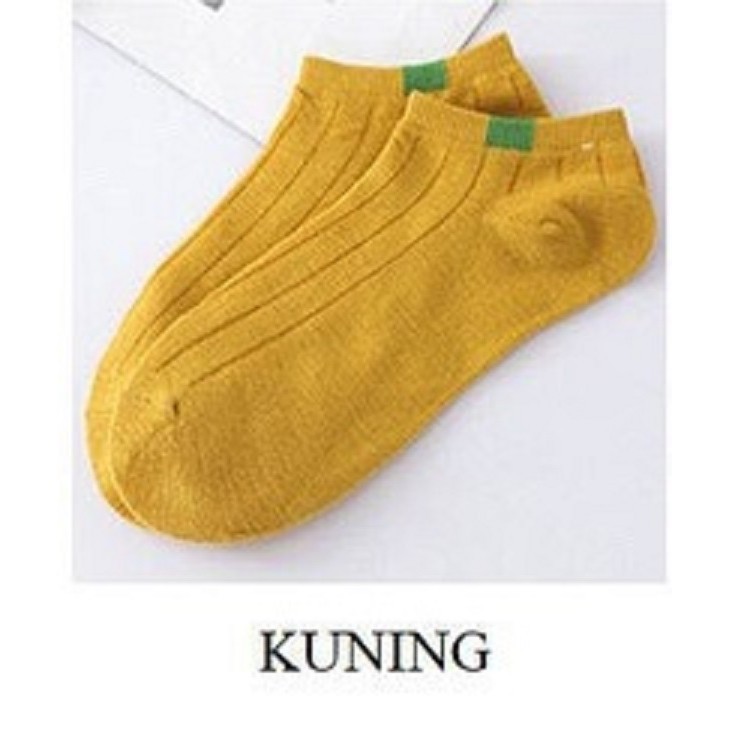☛BELIDEH☚ R103 Kaos Kaki Polos 6 Garis Unisex Fashion Wanita/Pria Kaos Kaki Import Murah Jakarta-KUNING