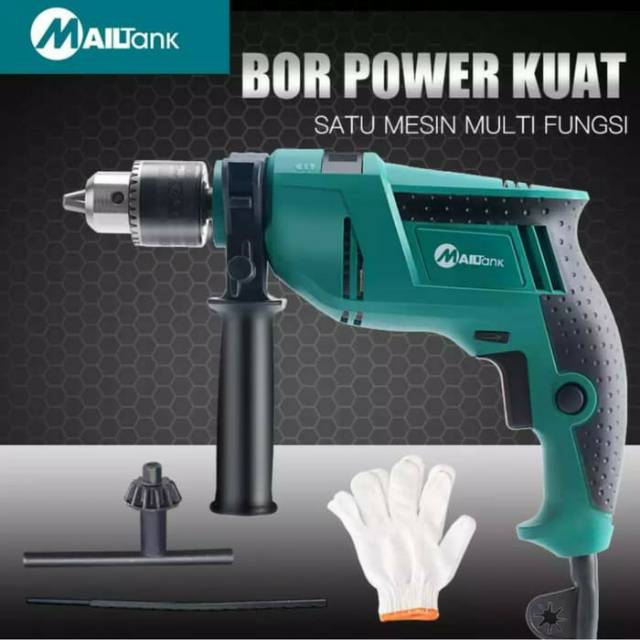 Mesin bor tangan listrik 13mm impact drill beton besi kayu tahan panas