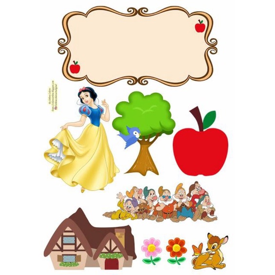 Topper Cake custom ucapan tema Snow White / putri salju