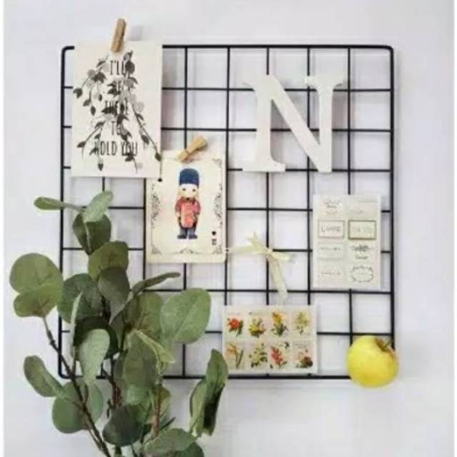 SEGI HITAM Hiasan  dinding  35x35 grid wire mesh Shopee  
