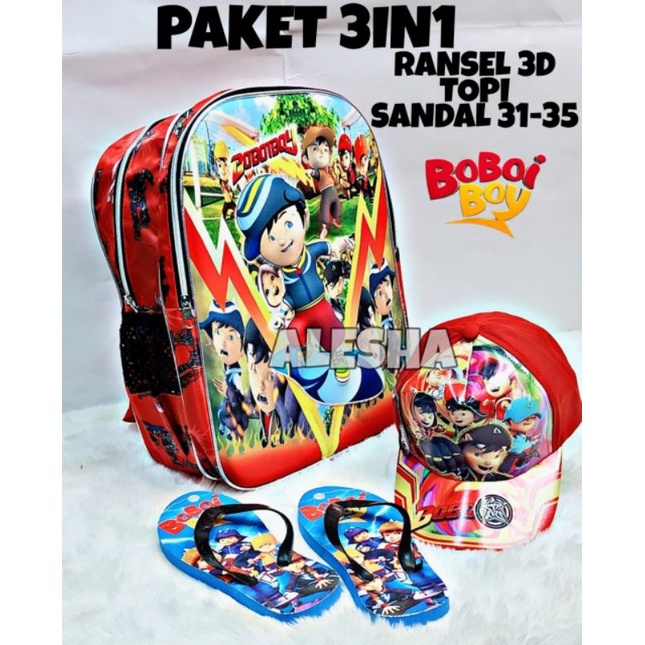 Tas boboy boy terbaru tas anak Ransel Boboiboy sd dan tk Tas 3D Tas gambar timbul