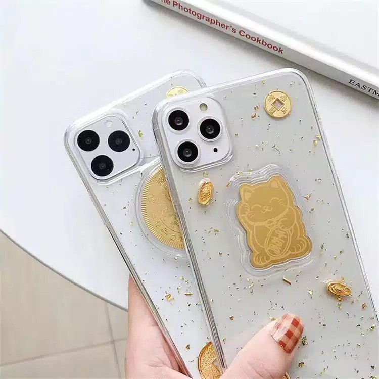 [CASING IMPOR] iPHONE Kucing Gongxifacai Imlek Gold Soft Case 6+ / XR / XS Max / 11 / 11 Pro Max by WEIKA COD