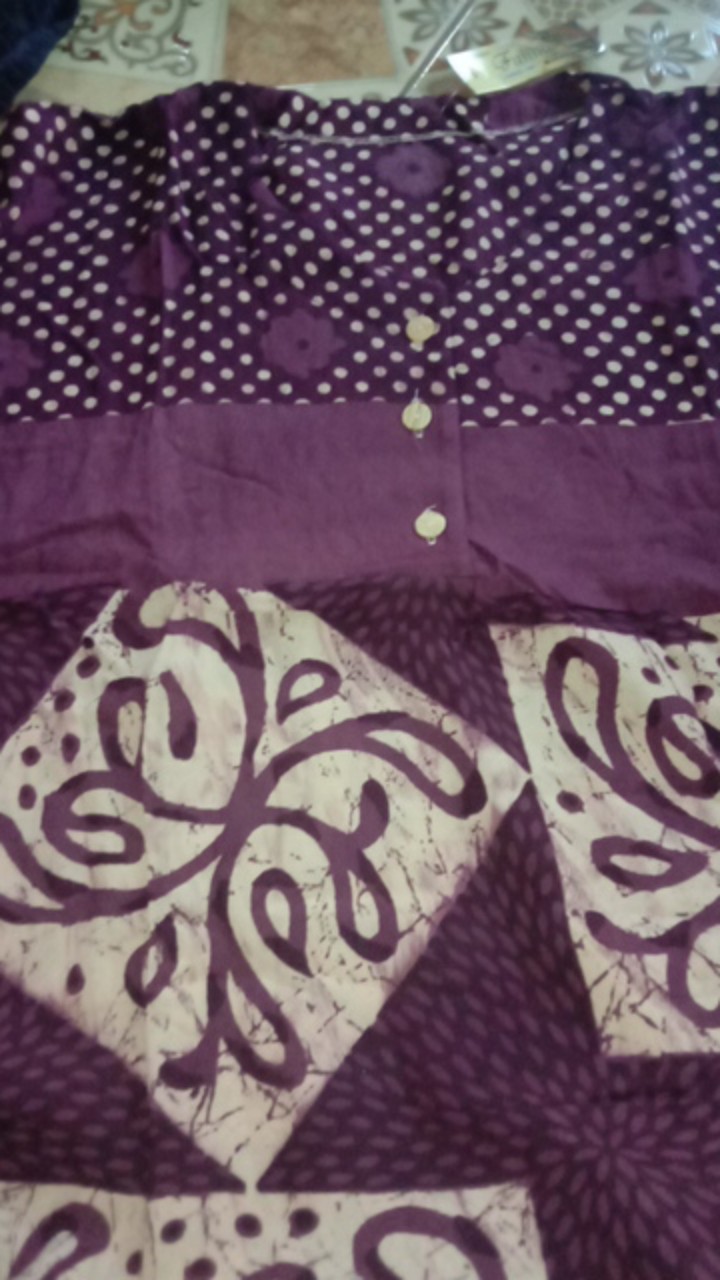 Gamis Batik Super Jumbo Sanea Grosir Baju Long Dress Pakaian Wanita Motif Cantik Lengan Panjang