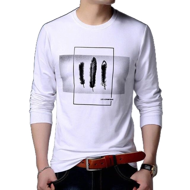 Baju Lengan Panjang Distro Pria Feather T-Shirt Model Sweatshirt