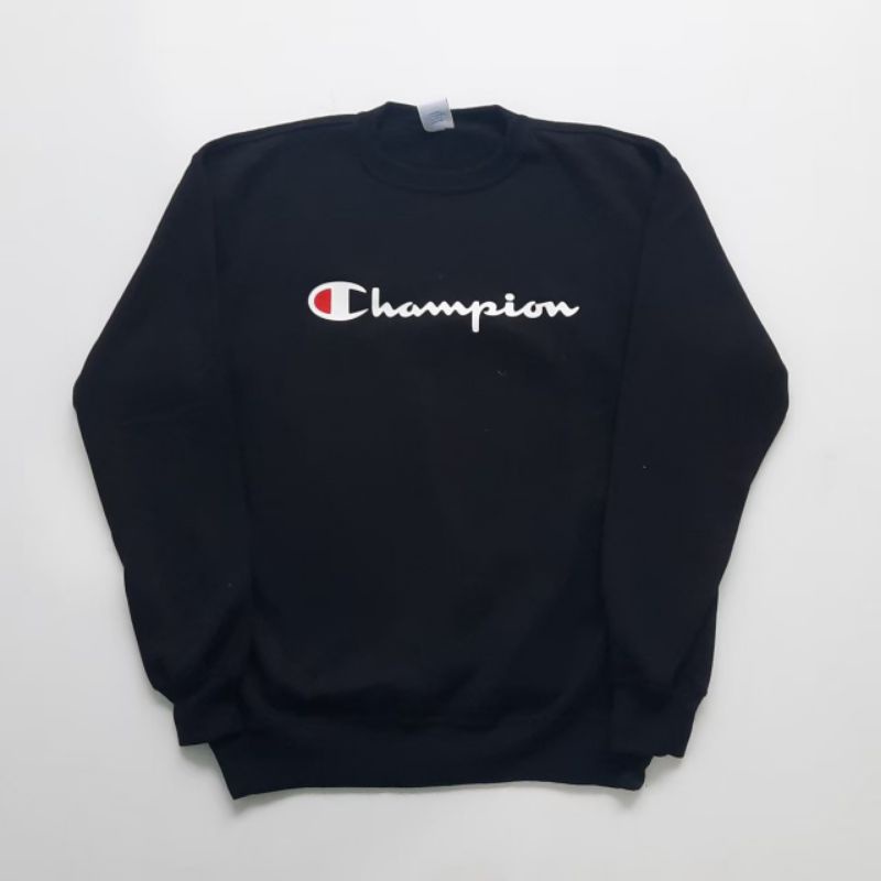 Crewneck Champion Script Hitam Original