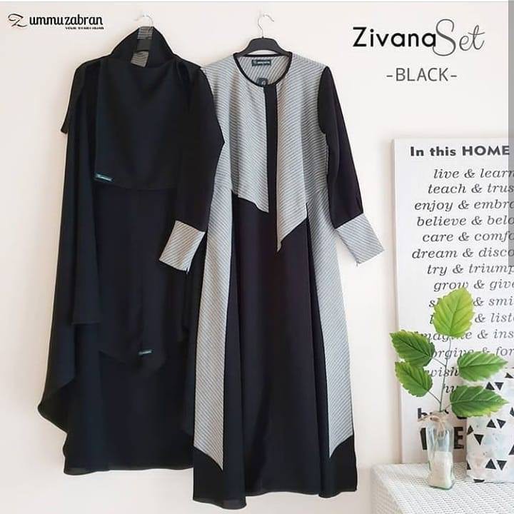 Set Gamis Jilbab Cadar Bandana Zivana Ummu Zabran