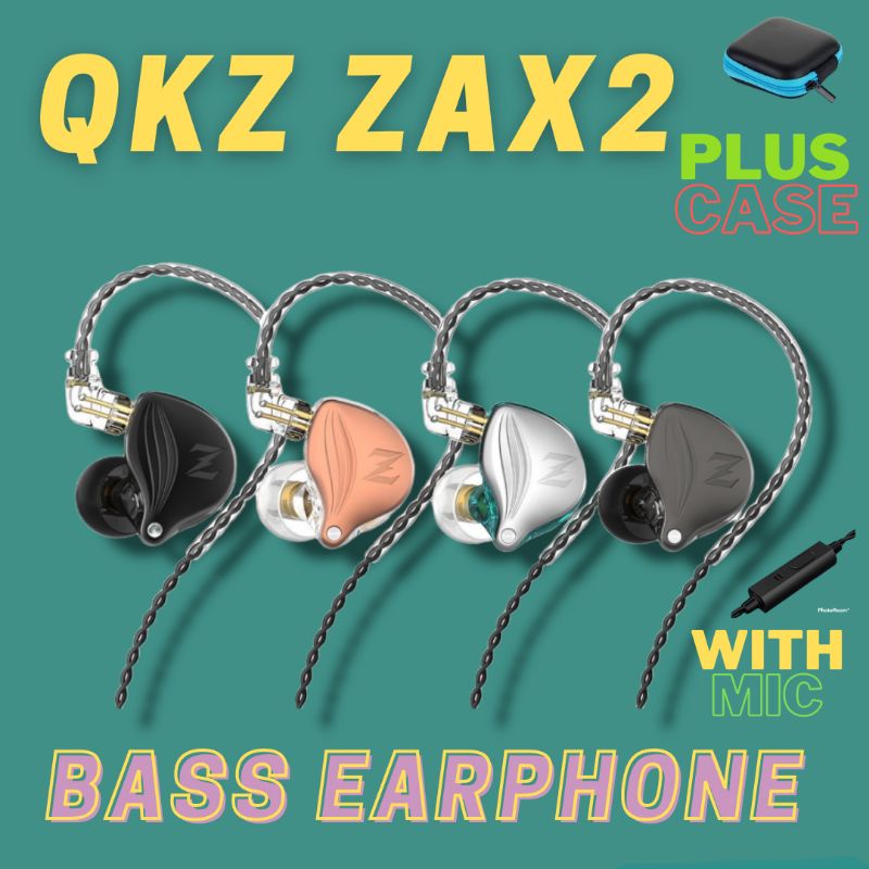 QKZ ZAX2 MIC Bass Earphone Hifi Headset ALT KZ EDX TRN MT1 VK4