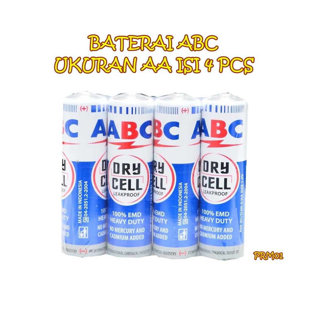 PRM02 BATERAI ABC UKURAN AA ISI 4 PCS