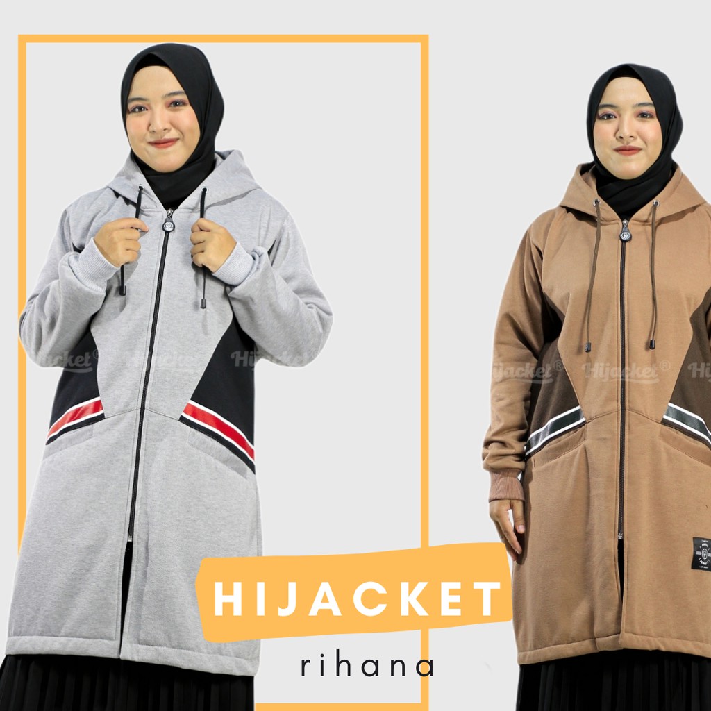 New HJ-RHN GREY HIJACKET® RIHANNA  / jaket wanita muslimah / jaket hijaber hijaker rihana-1