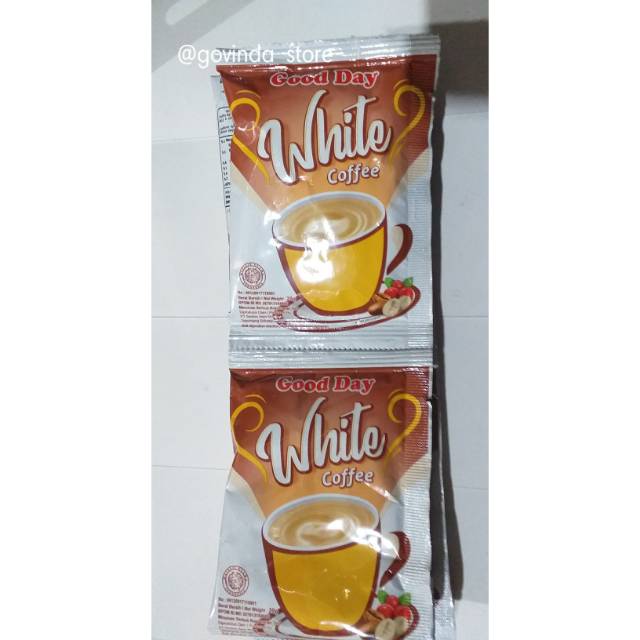 

BARU KOPI GOODAY WHITE KOFFE KEMASAN SASET 20gr ISI 10pcs per 1renceng