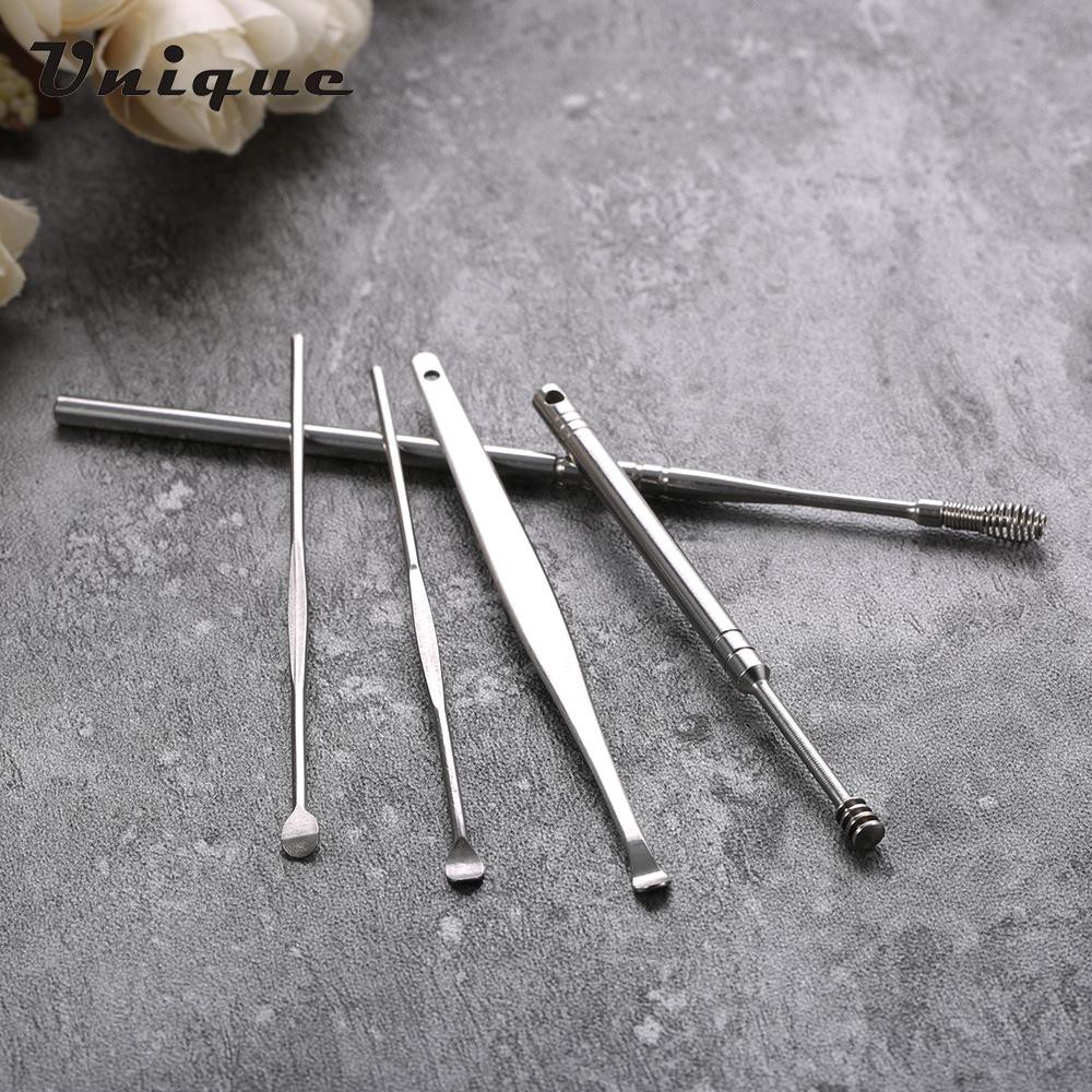 Korek Kuping EARPICK Set 5pcs 6pcs Pembersih Kuping Ear pick Cleaner Stainless Steel Anti Karat HQ