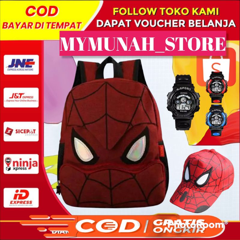 Tas Ransel Spiderman Anak Sekolah Laki laki SD Motif IMPORT