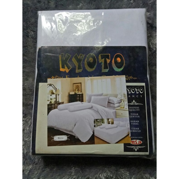 SPREI HOTEL/SPREI KYOTO PREMIUM WARNA PUTIH KING B2 SIZE 180X200 (FANCY)