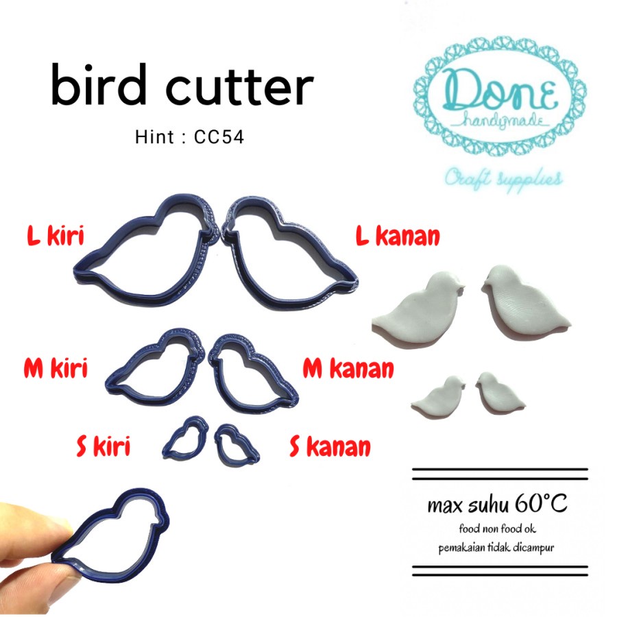 wedding bird cutter cetakan burung cetakan clay cetakan fondant cc54