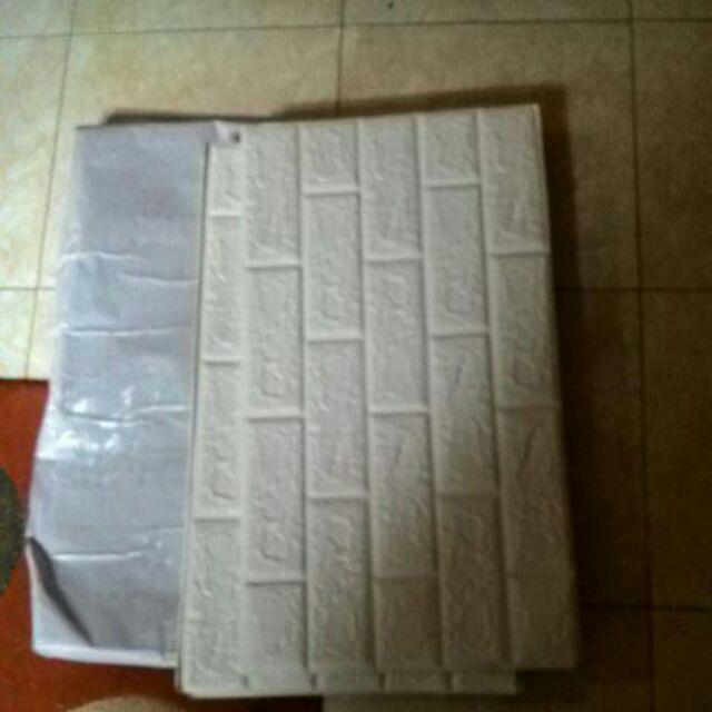 (cod ) Paket 5 Pcs Wallpaper Dinding Foam Motif Bata Matte Dan Glossy  3d Ukuran 70x77 Cm