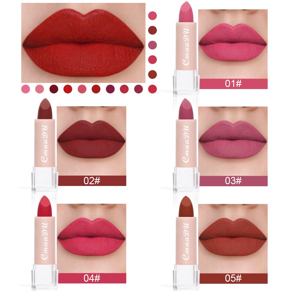 ORIGINAL CMAADU MATTE LIPSTICK NEW NOUVEAU 15 COLOURS WATERPROOF LONG LASTING