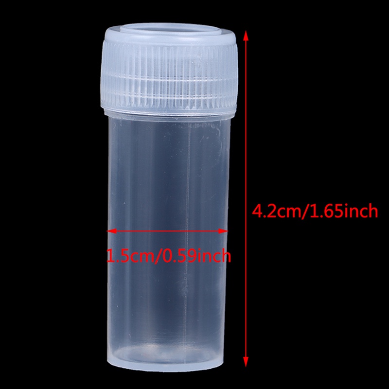 【LUCK11】5ml Plastic Sample Bottle Test Tube Mini Small Bottles Vials Storage Containers