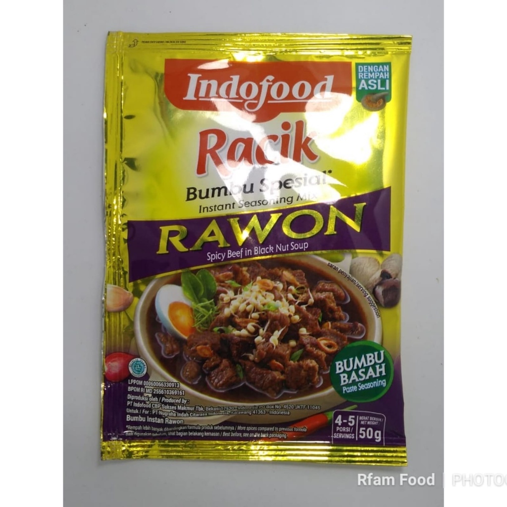 

4 Pcs INDOFOOD BUMBU RAWON SACHET BUMBU BASAH RACIK SPESIAL INSTANT SEASONING