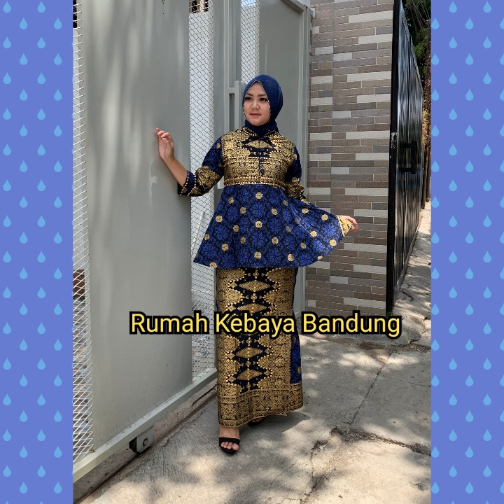 SETELAN PEPLUM BABYDOLL MOTIF SONGKET BATIK JUPRI PALEMBANG RUMAH KEBAYA BANDUNG RUMAH SONGKET BANDUNG