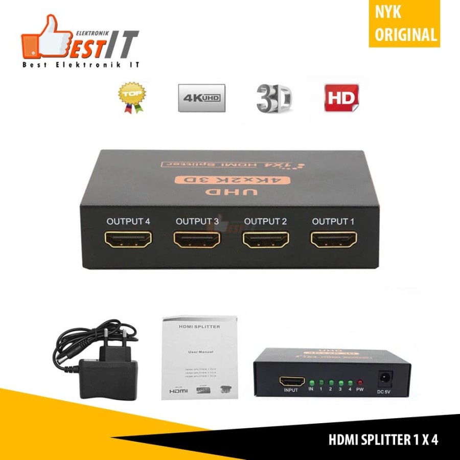 HDMI Splitter / Spliter Cabang 4 Port