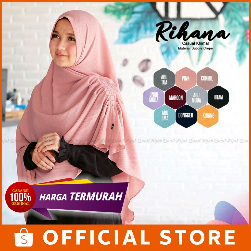 [TERMURAH SHOPEE] Khimar Rihana by Quail Hijab / Jilbab Instan / Hijab Syari / Jilbab Adem