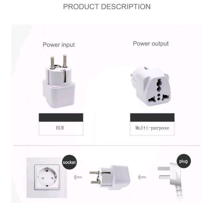 OVER STEKER ADAPTOR TRAVEL UNIVERSAL STEKER ADAPTOR KAKI 3 KE KAKI 2