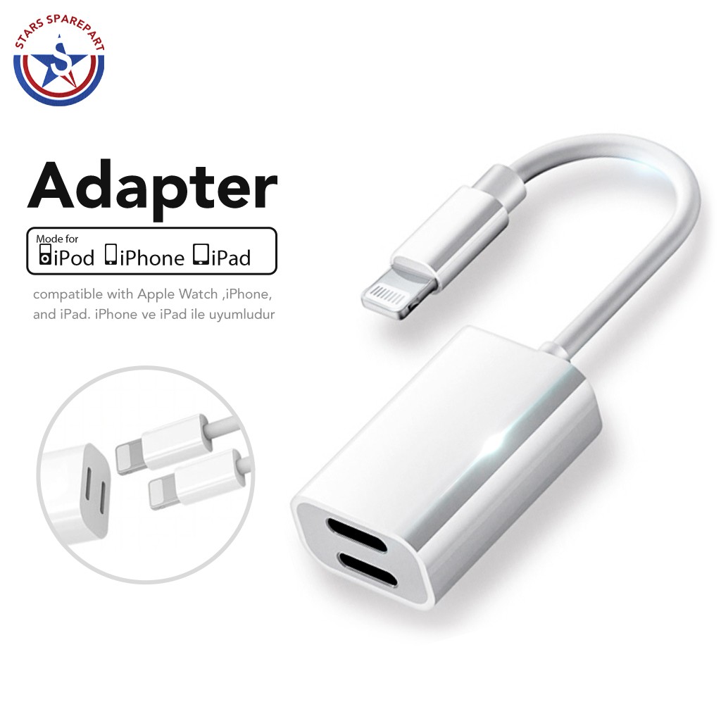 Cable Dual Lightning Audio+Charge Adapter iPhone 7 7 Plus