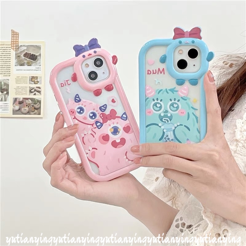 Soft Case TPU Motif Kartun Monster 3D Untuk IPhone 11 13 12 14 Pro MAX XR 6 6S 7 8 14 Plus X XS MAX SE 2020