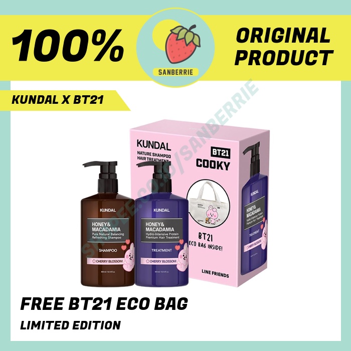 KUNDAL x BT21 Honey & Macadamia Shampoo & Treatment 300ml (2ea) - CHERRY BLOSSOM