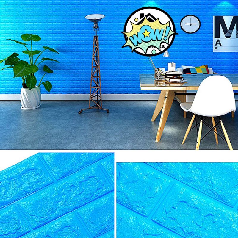 WALLPAPER FOAM 3D BATA PUTIH DAN WARNA 70cmx77cm-6