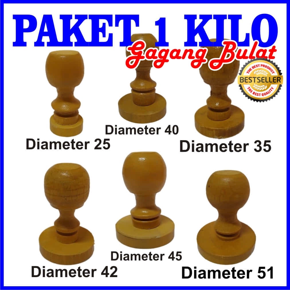 

Paket gagang Stempel Kayu Bulat 1 kilo