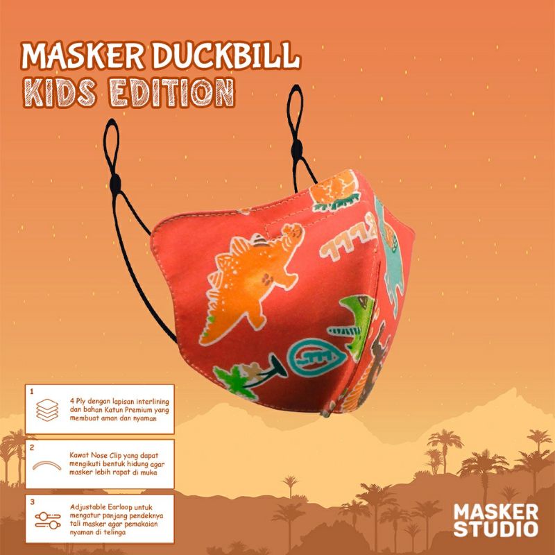 Masker Kain Anak Duckbill 4ply by Masker Studio