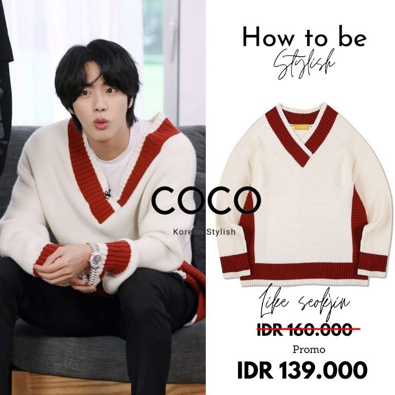 Sweater cardigan rajut seokjin jin bts in the soop butter permission to dance dynamite taehyung jung