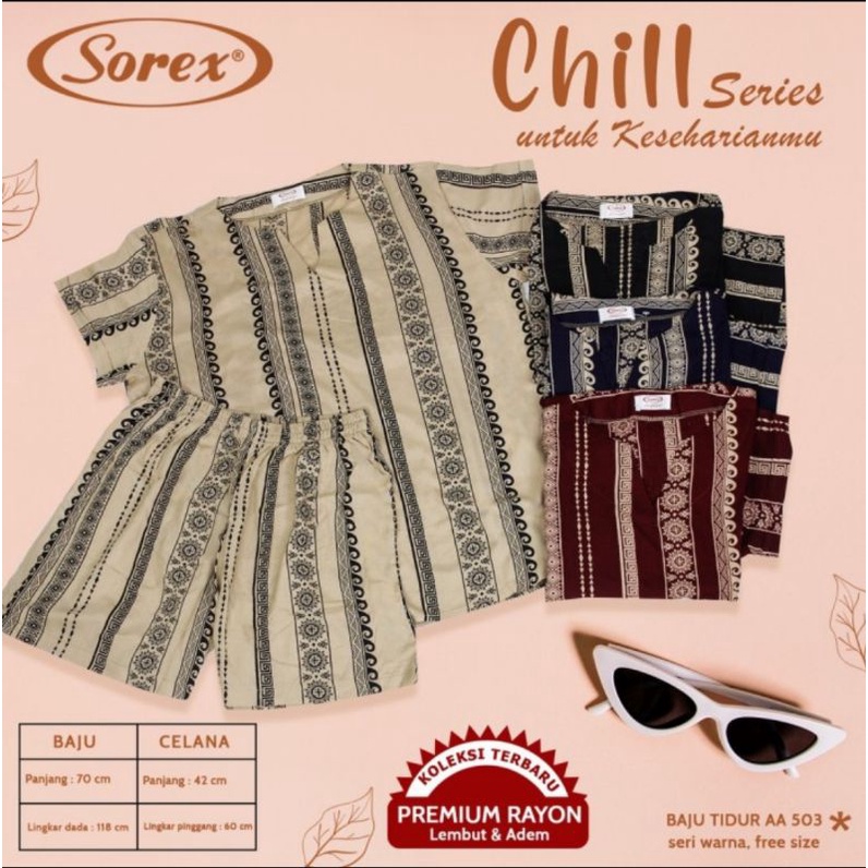 Baju tidur rayon premium  Sorex AA 503 Chill Series baju santai